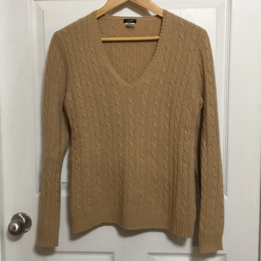 J. Crew V-neck Cable Knit Sweater